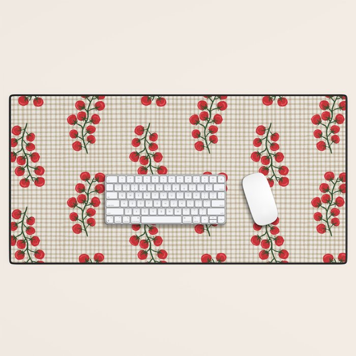 Cherry Tomato Plaid Farmers Market Desk Mat Gallery Image 1