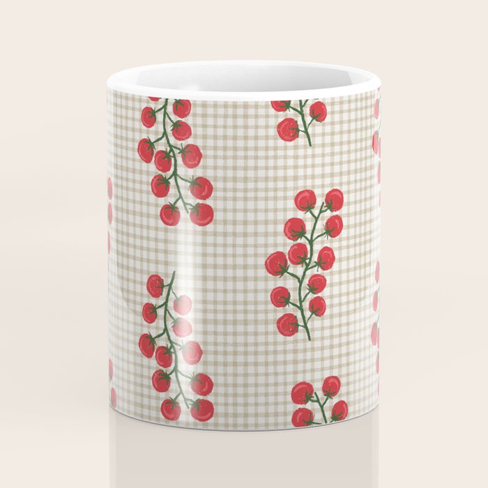 Cherry Tomato Plaid Farmers Market Coffee Mug Gallery Image 4