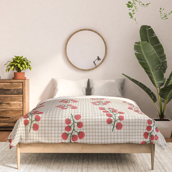 Cherry Tomato Plaid Farmers Market Comforter Gallery Image 3