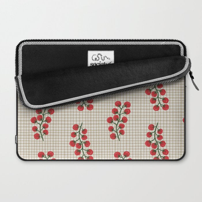 Cherry Tomato Plaid Farmers Market Laptop Sleeve Gallery Image 2
