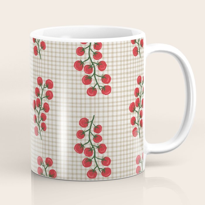 Cherry Tomato Plaid Farmers Market Coffee Mug Gallery Image 1