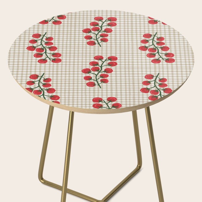 Cherry Tomato Plaid Farmers Market Side Table Gallery Image 2