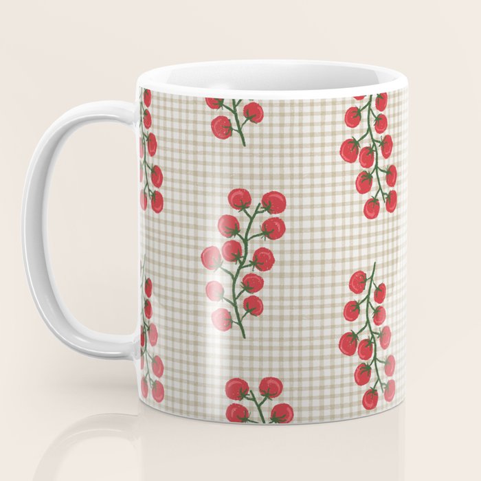 Cherry Tomato Plaid Farmers Market Coffee Mug Gallery Image 3