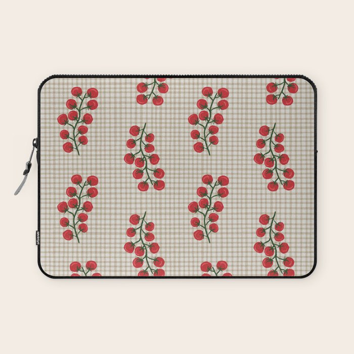 Cherry Tomato Plaid Farmers Market Laptop Sleeve Gallery Image 1