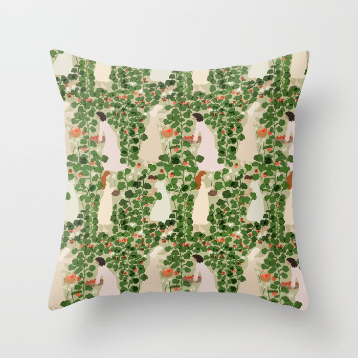 Tomato Girl Summer (BEIGE) Throw Pillow Gallery Image 6