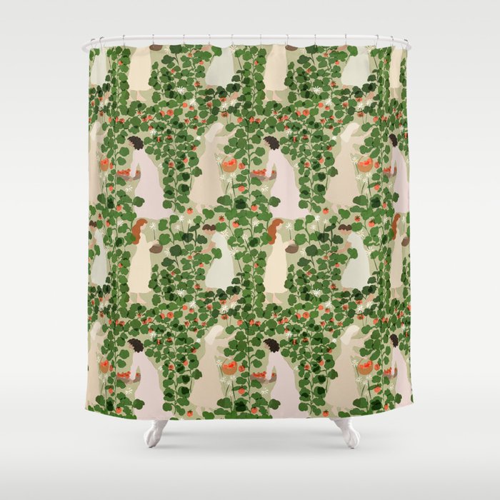 Tomato Girl Summer (BEIGE) Shower Curtain Gallery Image 1