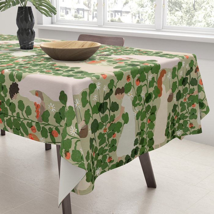 Tomato Girl Summer (BEIGE) Tablecloth Gallery Image 3