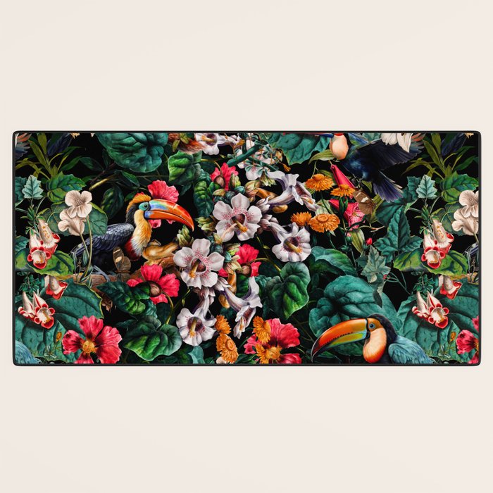 Exotic Blooms and Toucans Desk Mat Gallery Image 3