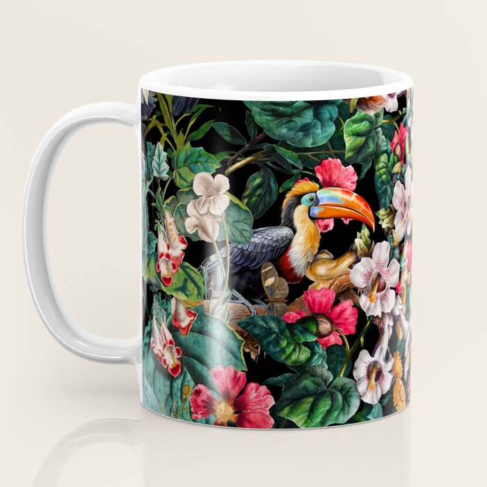 Exotic Blooms and Toucans Coffee Mug Gallery Image 3