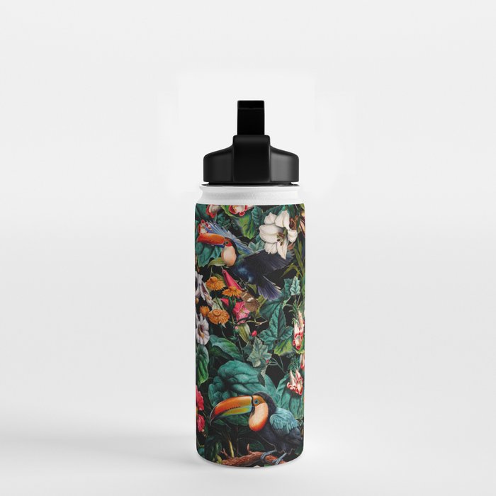 Exotic Blooms and Toucans Water Bottle Gallery Image 2