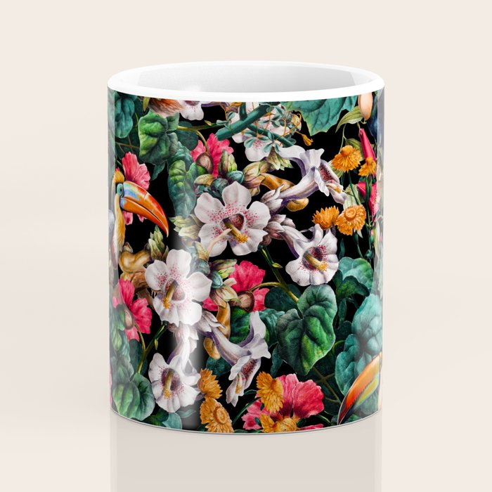 Exotic Blooms and Toucans Coffee Mug Gallery Image 4