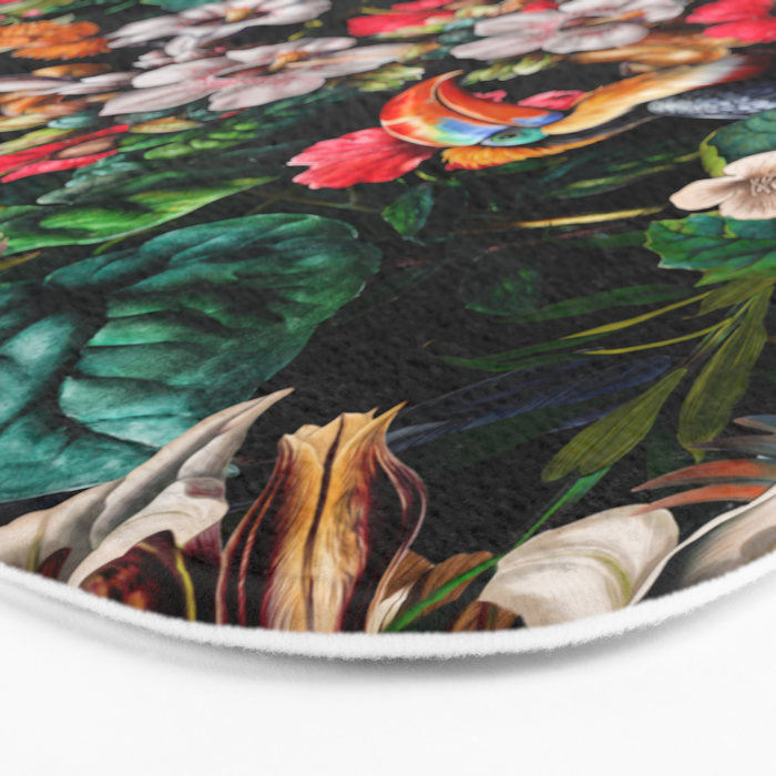 Exotic Blooms and Toucans Bath Mat Gallery Image 3