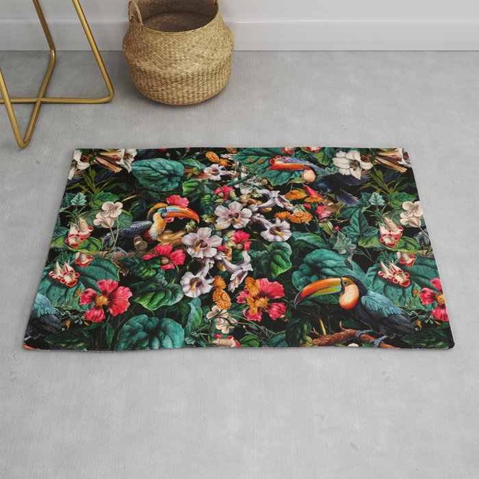 Exotic Blooms and Toucans Rug Gallery Image 1