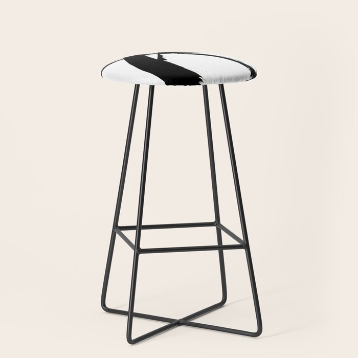 Brushstroke [7]: a minimal, abstract piece in black and white Stool Gallery Image 1