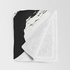 Brushstroke [7]: a minimal, abstract piece in black and white Throw Blanket Gallery Image 3