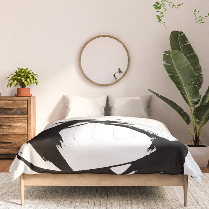 Brushstroke [7]: a minimal, abstract piece in black and white Comforter Gallery Image 3