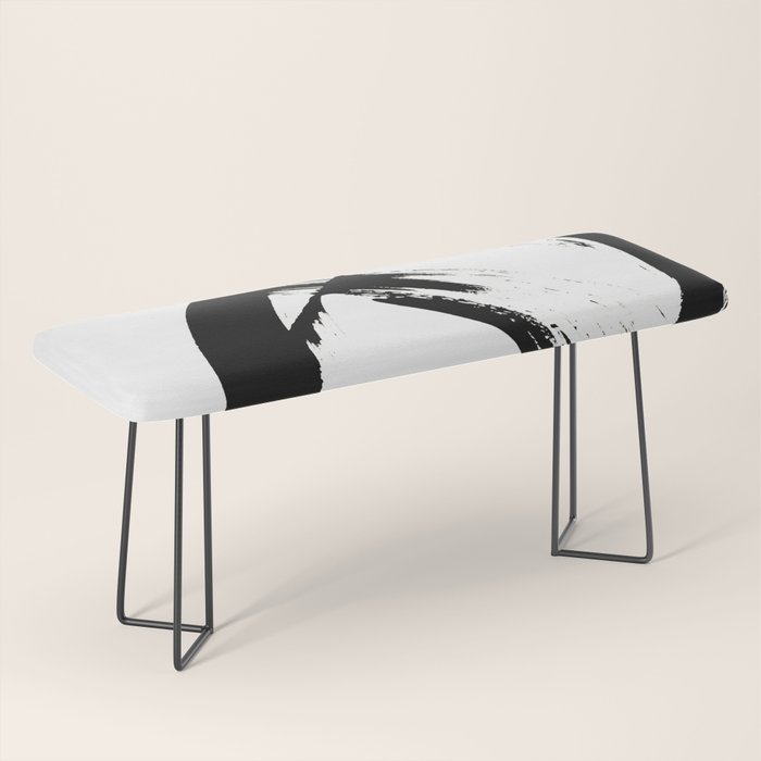 Brushstroke [7]: a minimal, abstract piece in black and white Bench Gallery Image 1