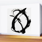 Brushstroke [7]: a minimal, abstract piece in black and white Wall Mural Gallery Image 2