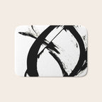 Brushstroke [7]: a minimal, abstract piece in black and white Bath Mat Gallery Image 1