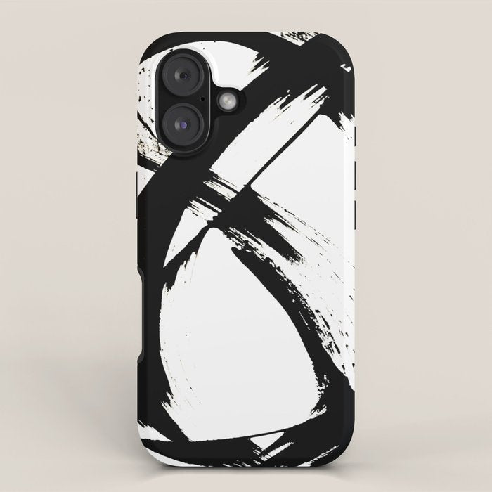 Brushstroke [7]: a minimal, abstract piece in black and white iPhone Case Gallery Image 1