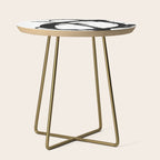 Brushstroke [7]: a minimal, abstract piece in black and white Side Table Gallery Image 1