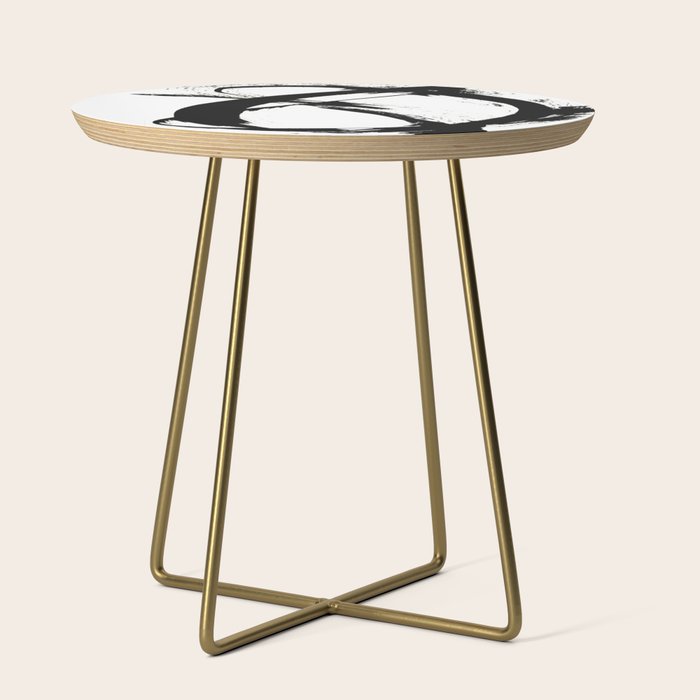 Brushstroke [7]: a minimal, abstract piece in black and white Side Table Gallery Image 1