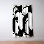 Brushstroke [7]: a minimal, abstract piece in black and white Window Curtain Gallery Image 3