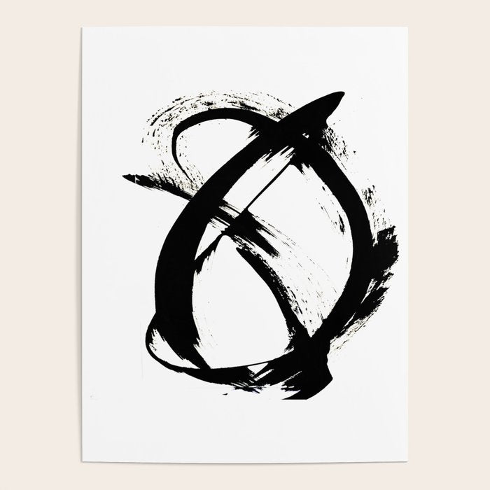 Brushstroke [7]: a minimal, abstract piece in black and white Poster Gallery Image 4