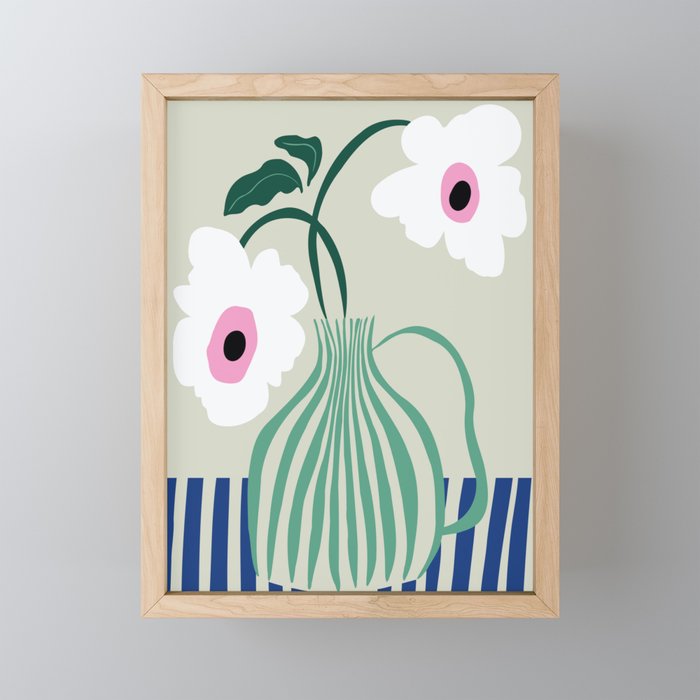Floral pottery delight Mini Art Print Gallery Image 1