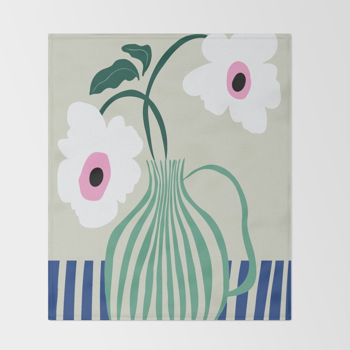 Floral pottery delight Throw Blanket Gallery Image 2