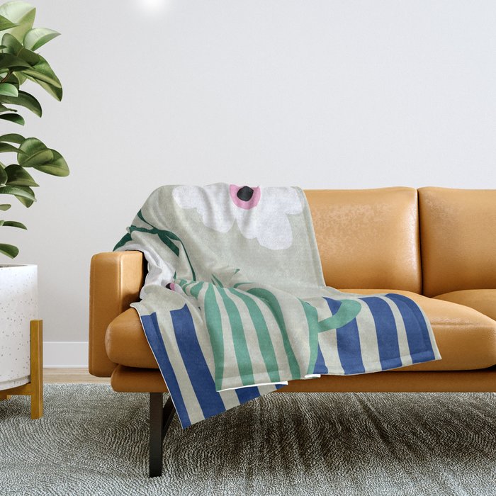 Floral pottery delight Throw Blanket Gallery Image 1