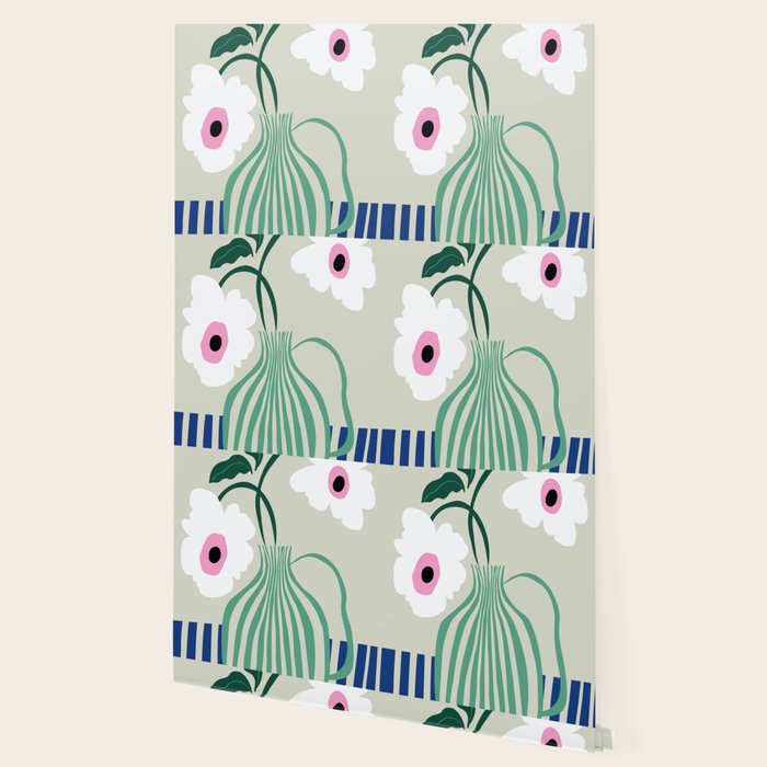 Floral pottery delight Wallpaper Gallery Image 2