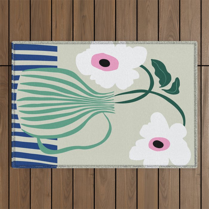 Floral pottery delight Outdoor Rug Gallery Image 1
