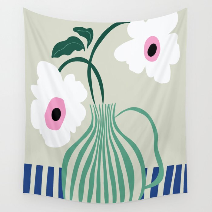 Floral pottery delight Wall Tapestry Gallery Image 1