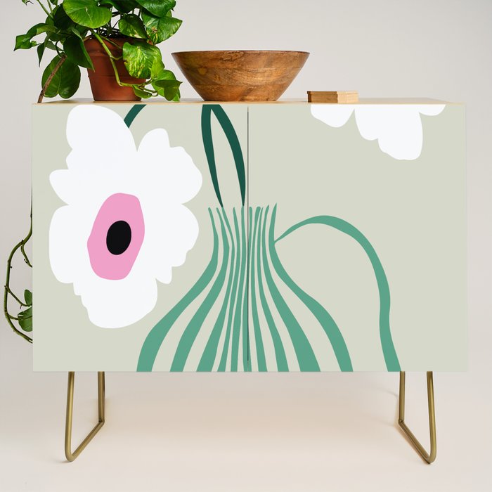 Floral pottery delight Credenza Gallery Image 1