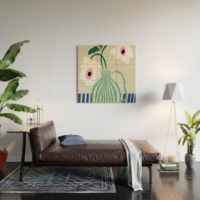 Floral pottery delight Wood Wall Art Gallery Image 2