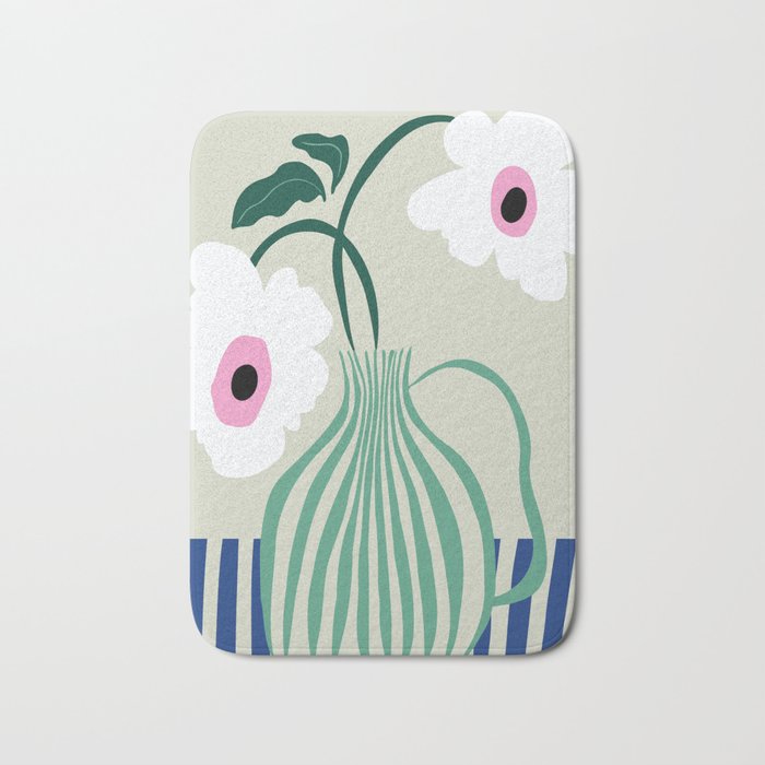 Floral pottery delight Bath Mat Gallery Image 1