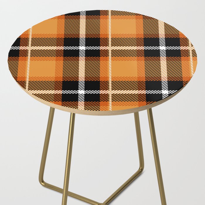 Orange + Black Plaid Side Table Gallery Image 2