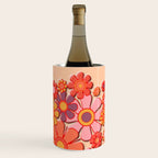 Retro Garden Flower Cuff 60s 70s Puffy Look Pink Peach Orange Pattern Wine Chiller Gallery Image 2