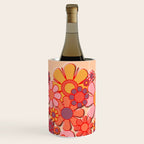 Retro Garden Flower Cuff 60s 70s Puffy Look Pink Peach Orange Pattern Wine Chiller Gallery Image 3