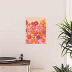 Retro Garden Flower Cuff 60s 70s Puffy Look Pink Peach Orange Pattern Poster Gallery Image 2
