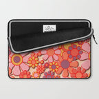 Retro Garden Flower Cuff 60s 70s Puffy Look Pink Peach Orange Pattern Laptop Sleeve Gallery Image 2