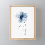 Blue Watercolor Poppies #2 Mini Art Print Gallery Image 1