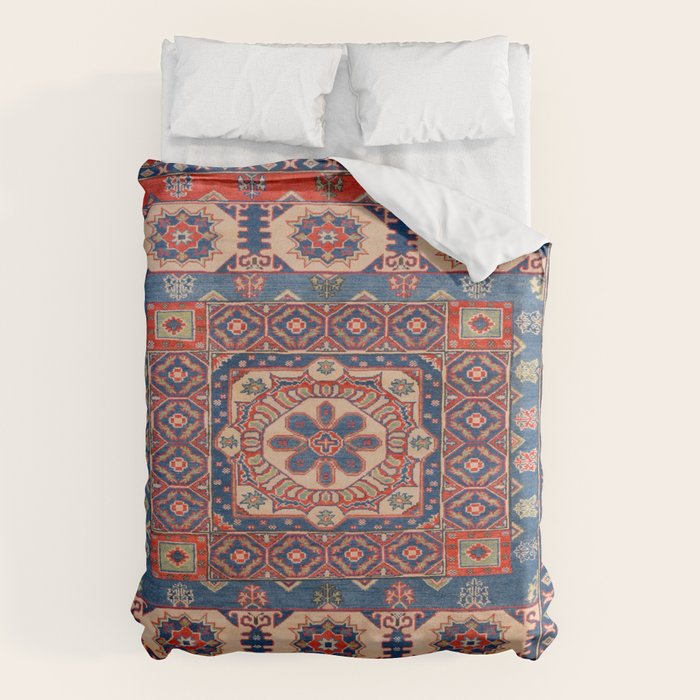 Square Bloom Kazak Handmade Rug Duvet Cover Gallery Image 6