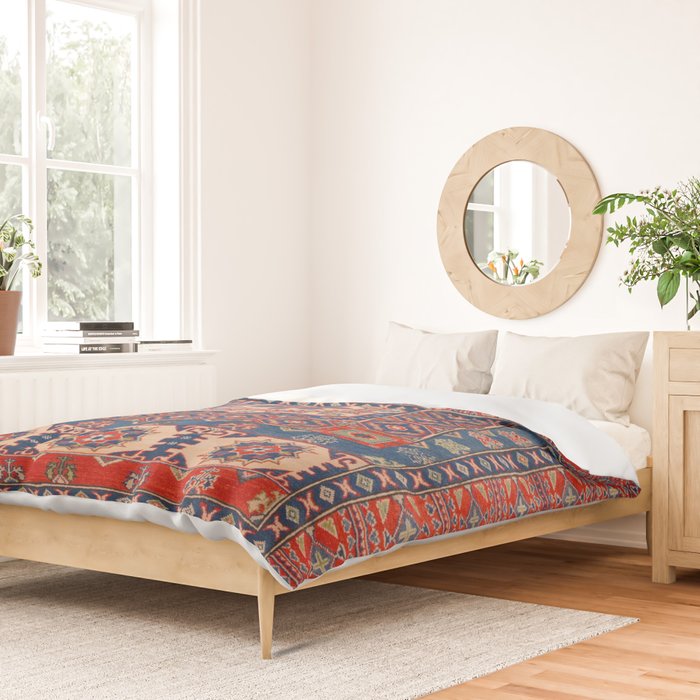 Square Bloom Kazak Handmade Rug Duvet Cover Gallery Image 2