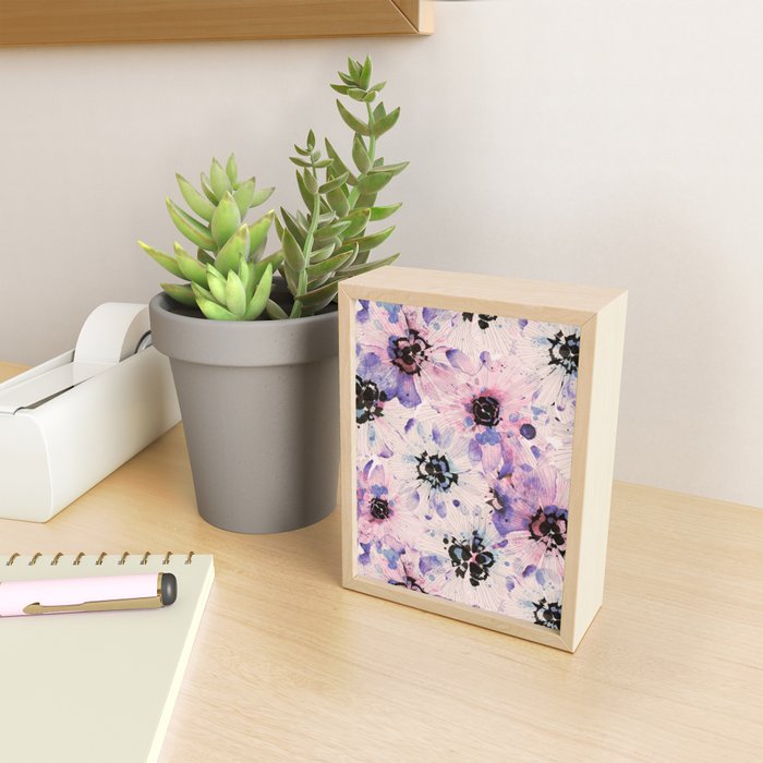 Abstract flowered paint modern Mini Art Print Gallery Image 2