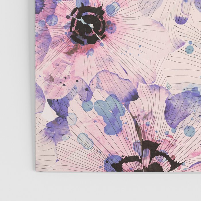 Abstract flowered paint modern Poster Gallery Image 3