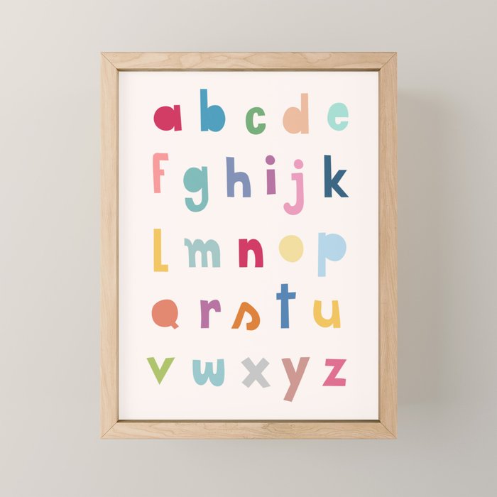 ABC alphabet art Mini Art Print – Society6