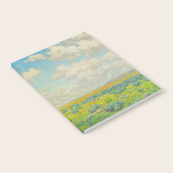 Granville Redmond Spring Antelope Valley Beautiful Landscape Painting Blue Sky Green Flower Filled F Notebook Gallery Image 1