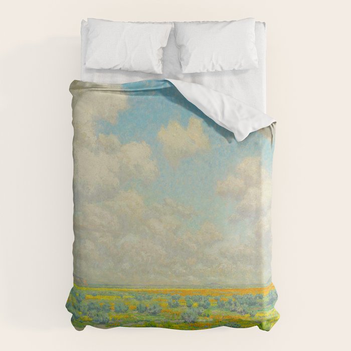 Granville Redmond Spring Antelope Valley Beautiful Landscape Painting Blue Sky Green Flower Filled F Duvet Cover Gallery Image 6
